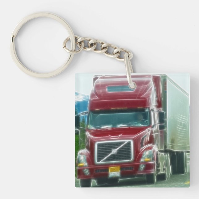 Heavy Transport Truck Art for Lorry Drivers Key Ring (Front)