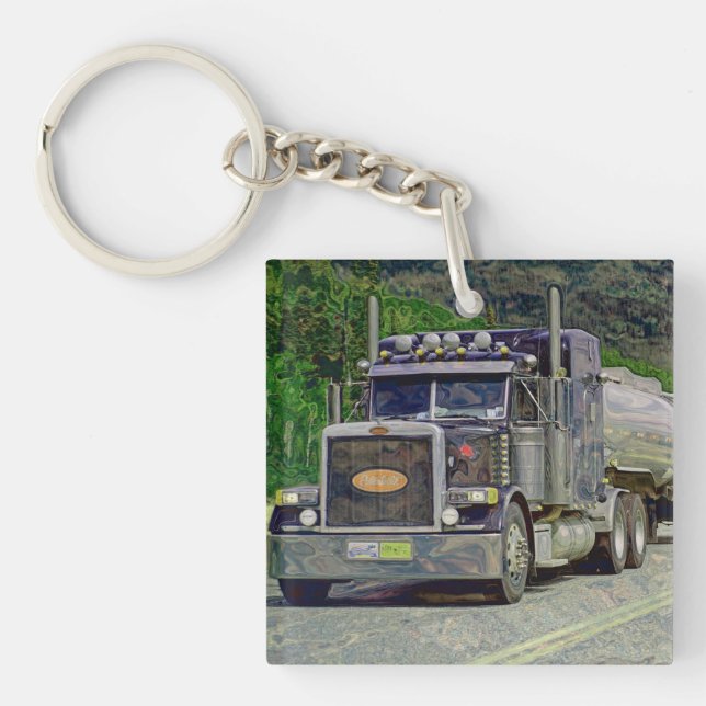 Heavy Transport Truck Art for Lorry Drivers Key Ring (Front)