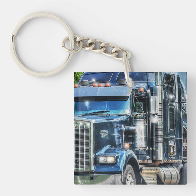 Heavy Transport Truck Art for Lorry Drivers Key Ring (Front)