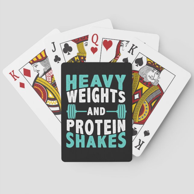 Heavy Weights And Protein Shakes Playing Cards (Back)