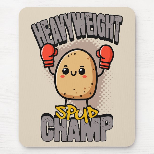 Heavyweight Spud Champ Boxing Potato  Mouse Mat (Front)