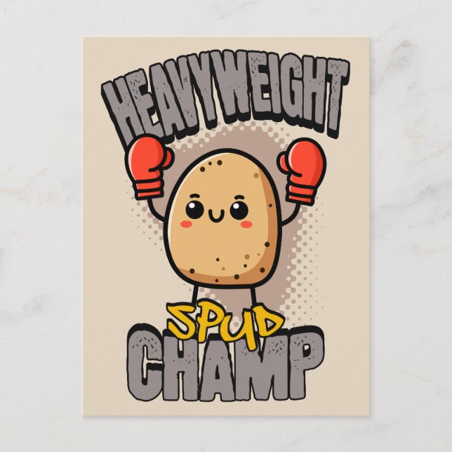 Heavyweight Spud Champ Boxing Potato  Postcard (Front)