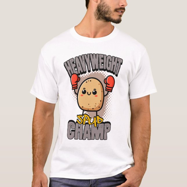Heavyweight Spud Champ Boxing Potato  T-Shirt (Front)