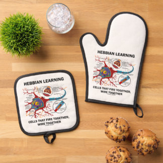 Hebbian Learning Cells Fire Together Wire Together Oven Mitt & Pot Holder Set