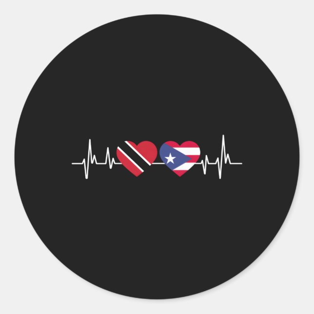 Hebeat Puerto Rico Flag Trinidad And Tobago Classic Round Sticker (Front)