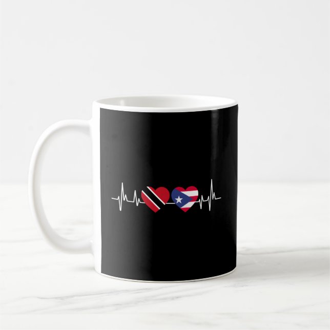 Hebeat Puerto Rico Flag Trinidad And Tobago Coffee Mug (Left)