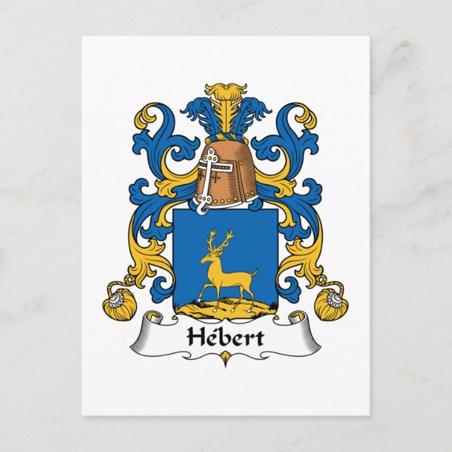 Hebert Family Crest Postcard (Front)