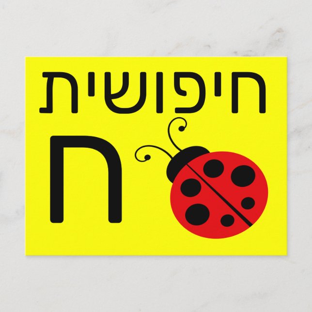 Hebrew ח flash card (Front)
