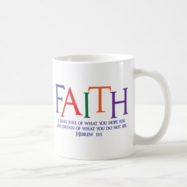 Hebrew 11:1, multi-colour coffee mug (Right)