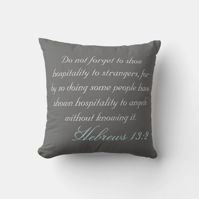 Hebrew 13:2 cushion (Front)