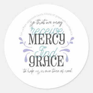Hebrew 4:16 quotes classic round sticker