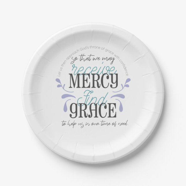 Hebrew 4:16 quotes paper plate (Front)