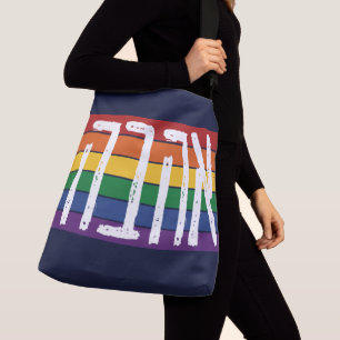 Hebrew "AHAVAH" = "LOVE" On a Rainbow - LGBTQ Jews Crossbody Bag