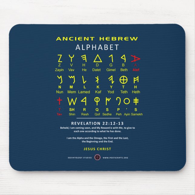 Hebrew Alefbet Mouse Mat (Front)
