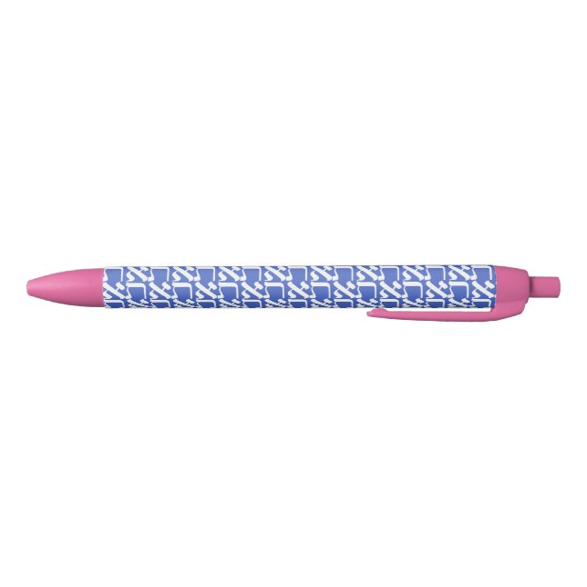 Hebrew Aleph Tav White Black Ink Pen (Bottom)