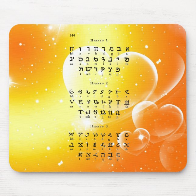 Hebrew Alphabet Mouse Mat (Front)