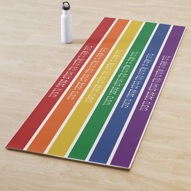 Hebrew Blessing - Jewish LGBTQ Pride Support Yoga Mat (In Situ)