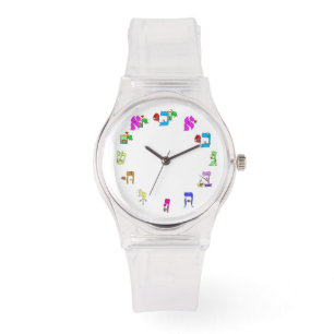 Hebrew cartoon letters watch