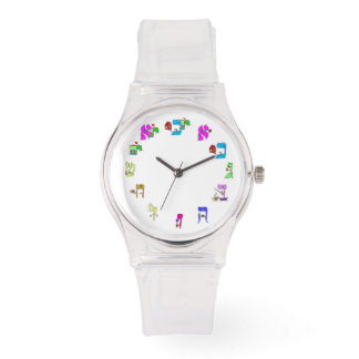 Hebrew cartoon letters watch