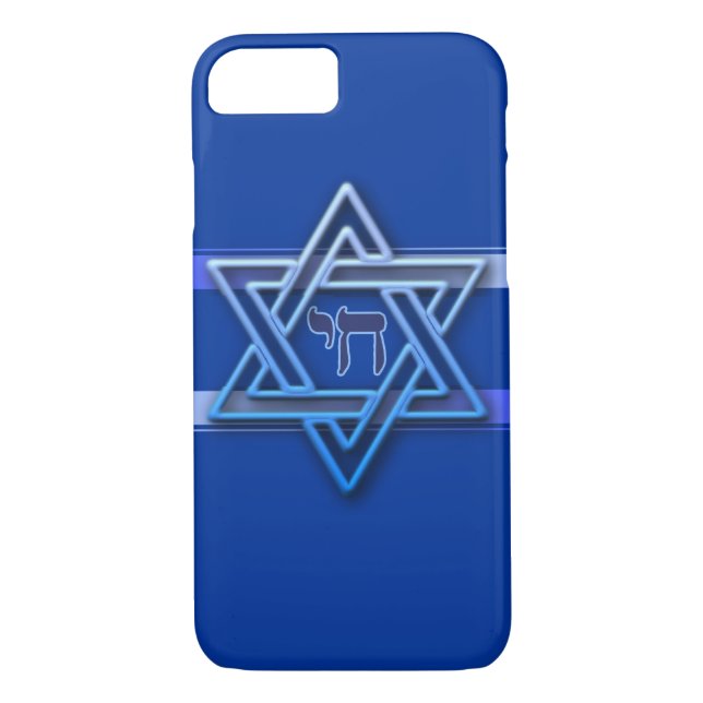 Hebrew Chai Jewish Star Of David Case-Mate iPhone Case (Back)