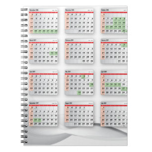 Hebrew English Calendar 2016-2017 Notebook