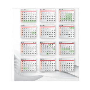 Hebrew English Calendar 2016-2017 Notepad