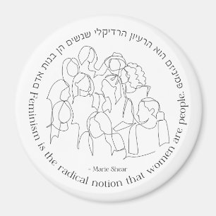 Hebrew: Feminism is the Radical... Jewish Feminist Magnet