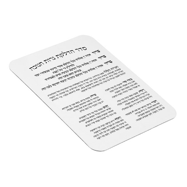 Hebrew Hadlakat Nerot Chanukah - Blessings Menorah Magnet (Right Side)