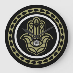 Hebrew House Blessing Large Clock