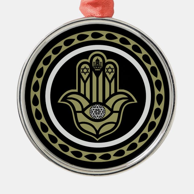 Hebrew House Blessing Metal Tree Decoration (Front)