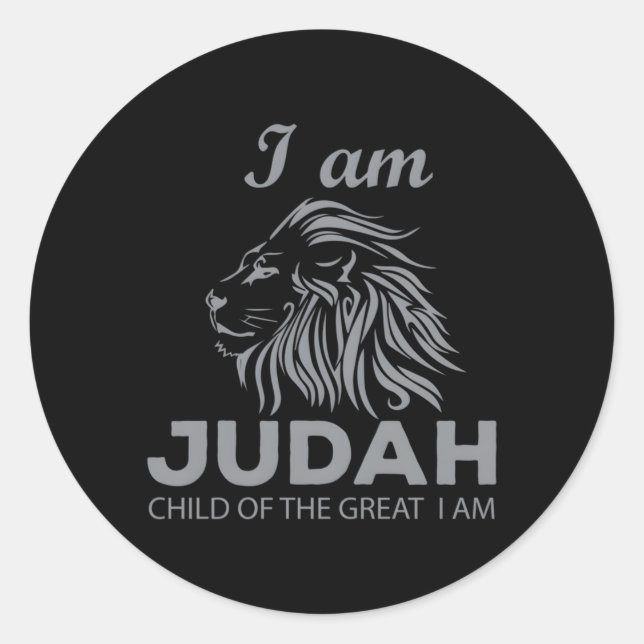 Hebrew Israelite I Am Judah Lion Child Classic Round Sticker (Front)