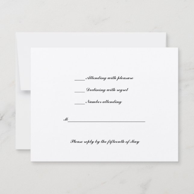 Hebrew Jewish Wedding RSVP Ivory Metallic (Front)