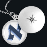 Hebrew Letter Alef in Blue Locket Necklace<br><div class="desc">Simple in its beauty - Hebrew letter alef resembling the style of the traditional scribes (soferim) writing the Torah (Scriptures or Hebrew Bible). In Jewish mysticism,  it is quite often seen as the symbol of G-d's Oneness.</div>