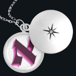 Hebrew Letter Alef in Pinks Locket Necklace<br><div class="desc">Simple in its beauty - Hebrew letter alef resembling the style of the traditional scribes (soferim) writing the Torah (Scriptures or Hebrew Bible). In Jewish mysticism,  it is quite often seen as the symbol of G-d's Oneness.</div>