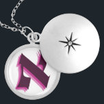 Hebrew Letter Alef in Pinks Locket Necklace<br><div class="desc">Simple in its beauty - Hebrew letter alef resembling the style of the traditional scribes (soferim) writing the Torah (Scriptures or Hebrew Bible). In Jewish mysticism,  it is quite often seen as the symbol of G-d's Oneness.</div>