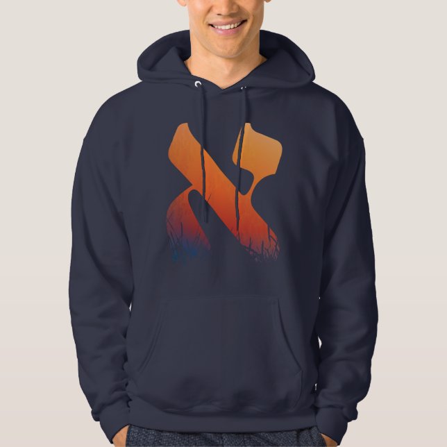 Hebrew Letter Alef Orange Sunrise Sunset Jewish Hoodie (Front)