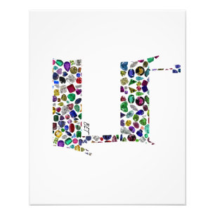 Hebrew Letter BET made with Gemstones Photo Print