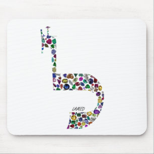 Hebrew Letter 'LAMED' made with Precious Stones Mouse Mat