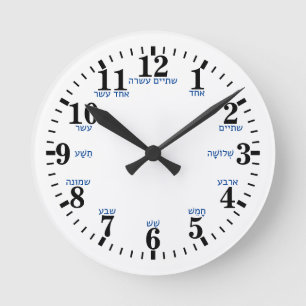 Hebrew Letter Numbers Round Clock