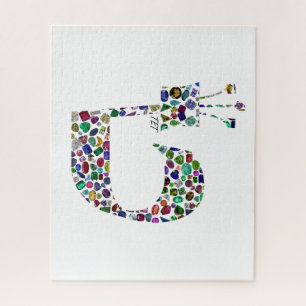 Hebrew Letter 'TET' made with Diamonds Jigsaw Puzzle