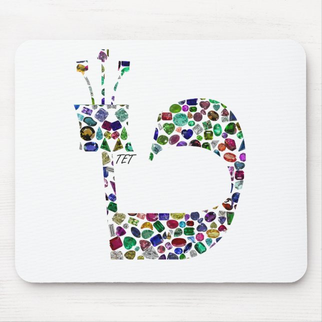 Hebrew Letter 'TET' made with Diamonds Mouse Mat (Front)