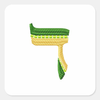Hebrew Letters Embroidery-Style Dalet Square Sticker