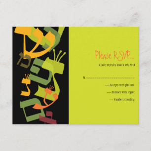 HEBREW LETTERS TREE Bar Mitzvah Reply Card