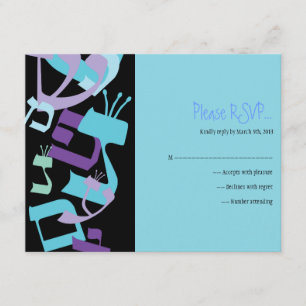HEBREW LETTERS TREE Bar Mitzvah Reply Card