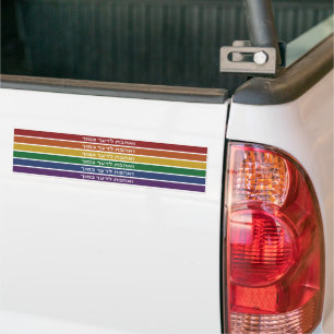 Hebrew 'Love Your Neighbour' Rainbow Jewish LGBTQ Bumper Sticker