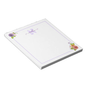  Hebrew Monogram ALEF Personalised Floral Post-it  Notepad