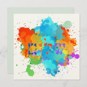 Hebrew "Shalom" with Paint Splashes Background 