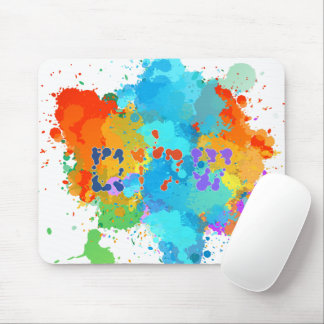 Hebrew "Shalom" with Paint Splashes Background  Mouse Mat