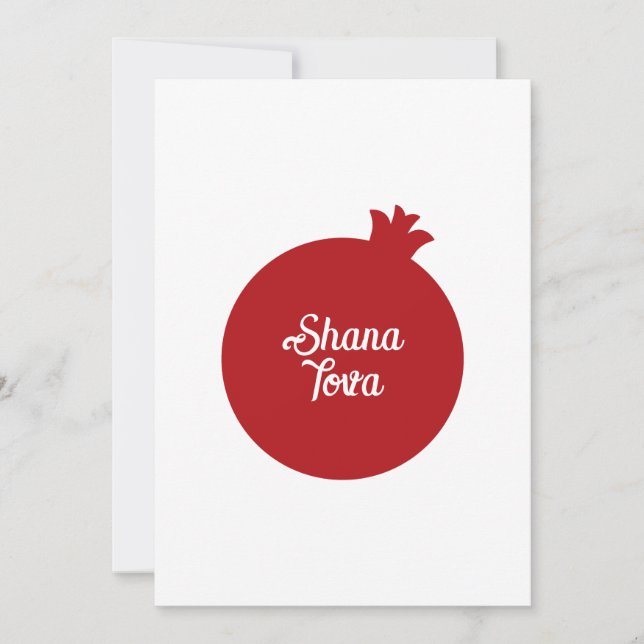 Hebrew Shana Tova and Apple Holiday Card (Front)