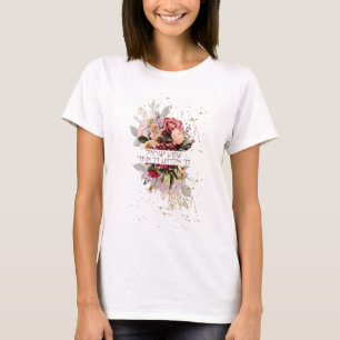 Hebrew Shema Israel - Jewish Prayer with Flowers T-Shirt